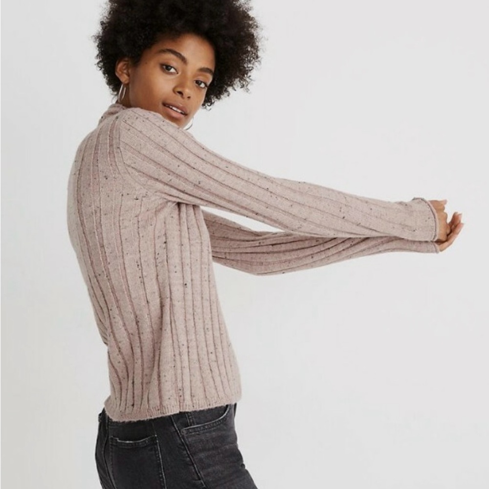 Madewell Speckled Ribbed Turtleneck Sweater